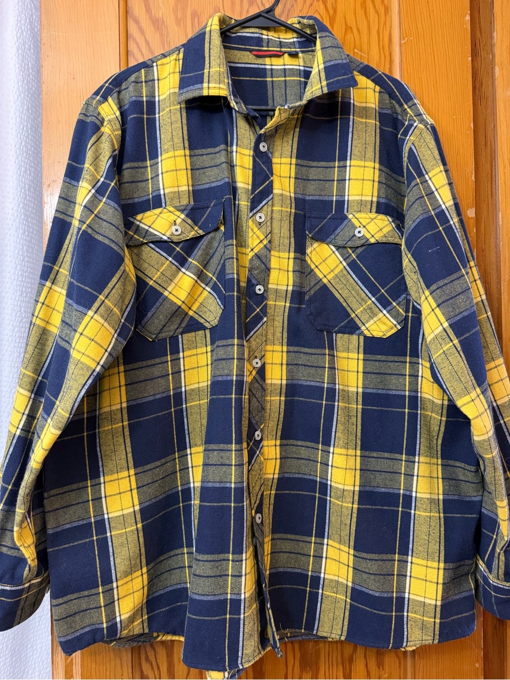 Design In Italy Luxury Yellow Navy Plaid Flannel 2XL